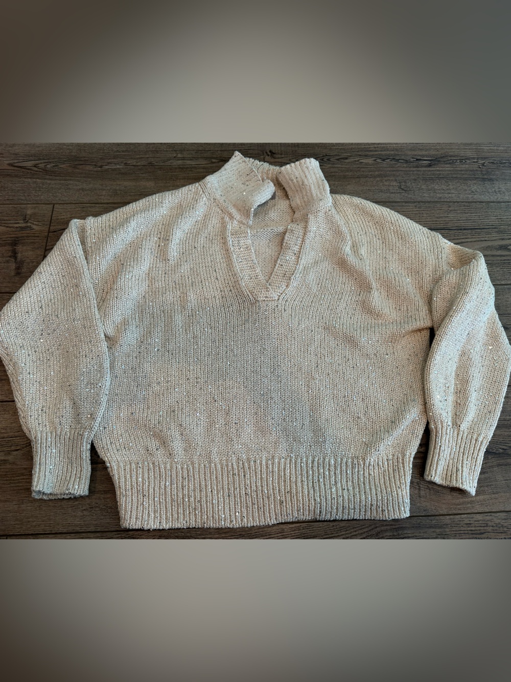 J. Crew Cream Sequin Sweater Large